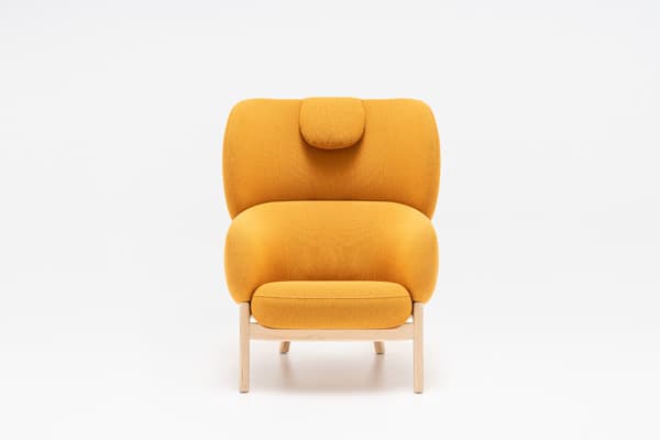 Grand Grace — Fauteuil piétement bois + appui-tête