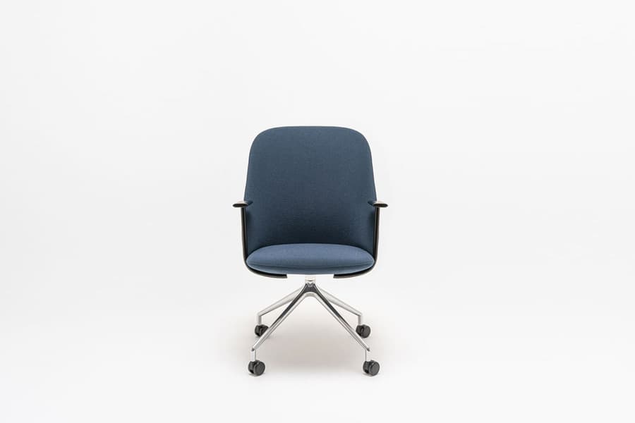 Paralel – Dossier bas — Fauteuil base aluminium poli