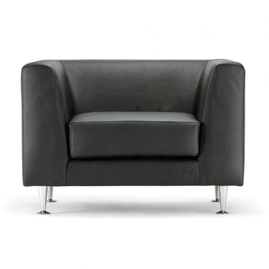 Fauteuil cuir noir Cube