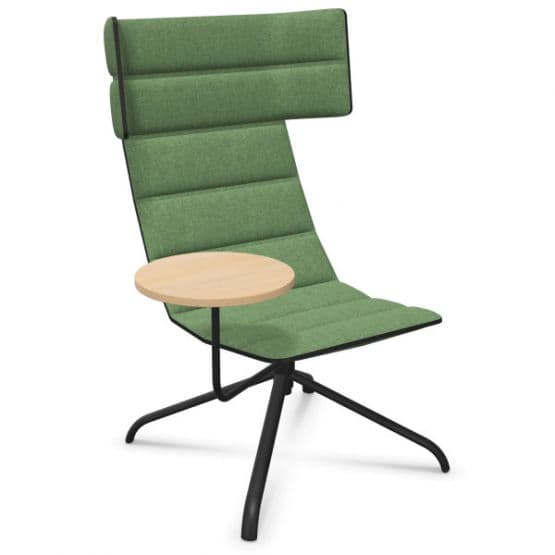 Fauteuil lounge Ildo haut dossier et têtière avec tablette