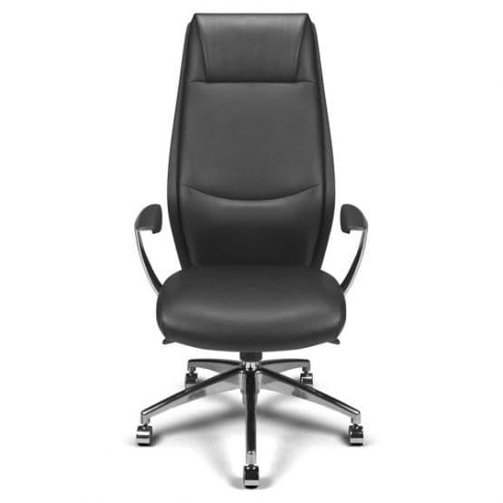 Fauteuil synchrone cuir noir Tery