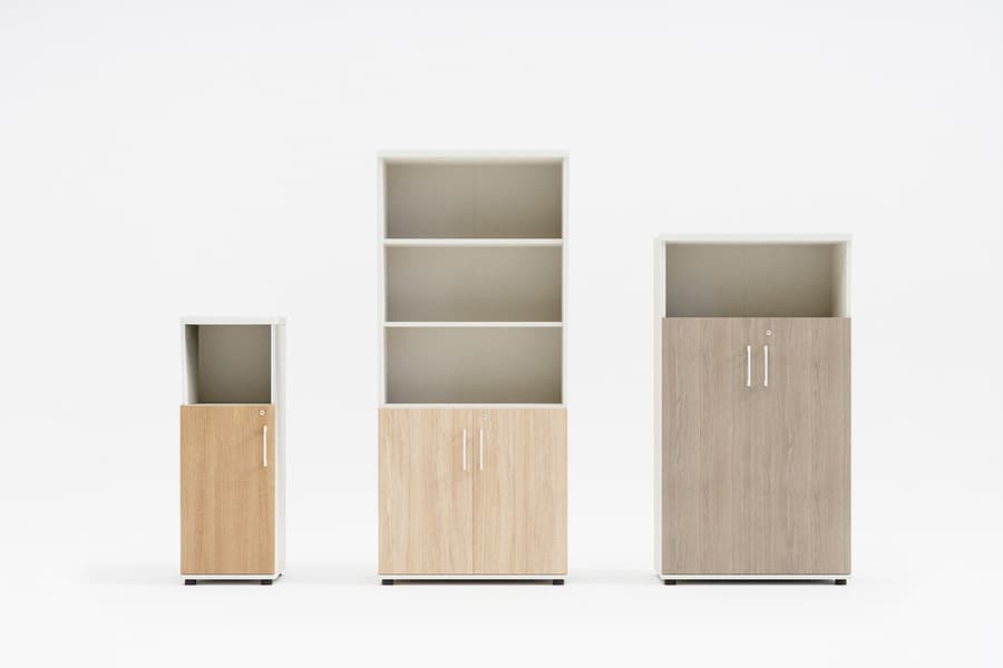 Étagère Basic – 3 niveaux — Bibliothèque + corps fermé