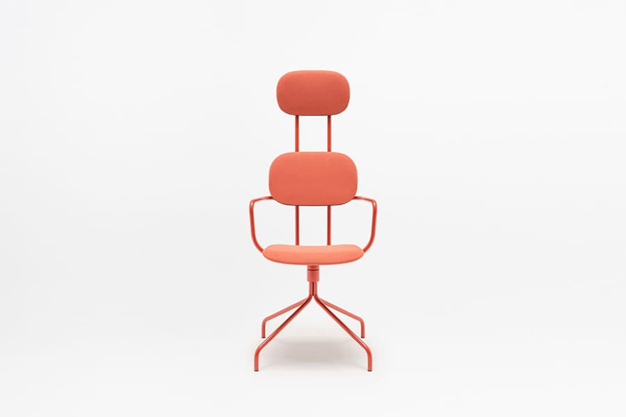 Chaise New School — Pivotante tapissée + appui-tête