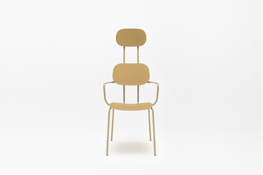 Chaise New School — 4 pieds contreplaqué + appui-tête
