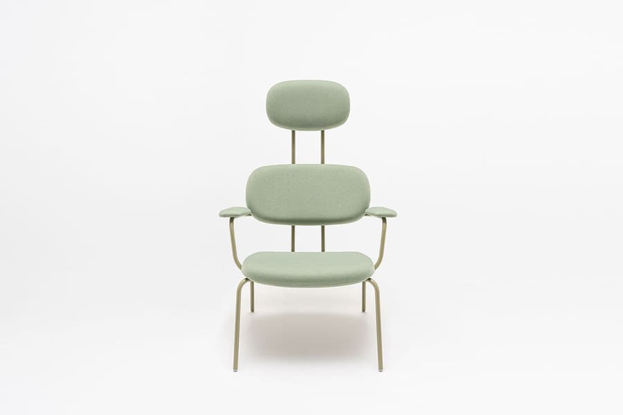 New School Lounge — Fauteuil tissu + appui-tête