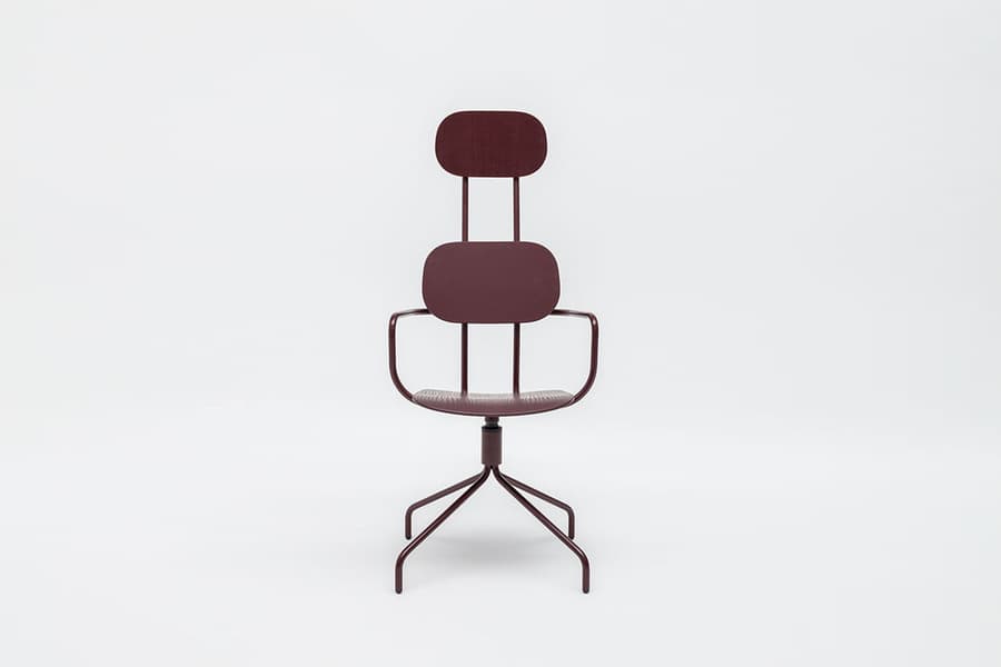 Chaise New School — Pivotante contreplaqué + appui-tête