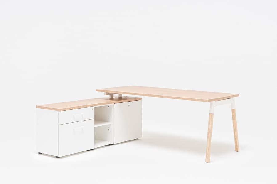Bureau Ogi W — Individuel droit avec rangement