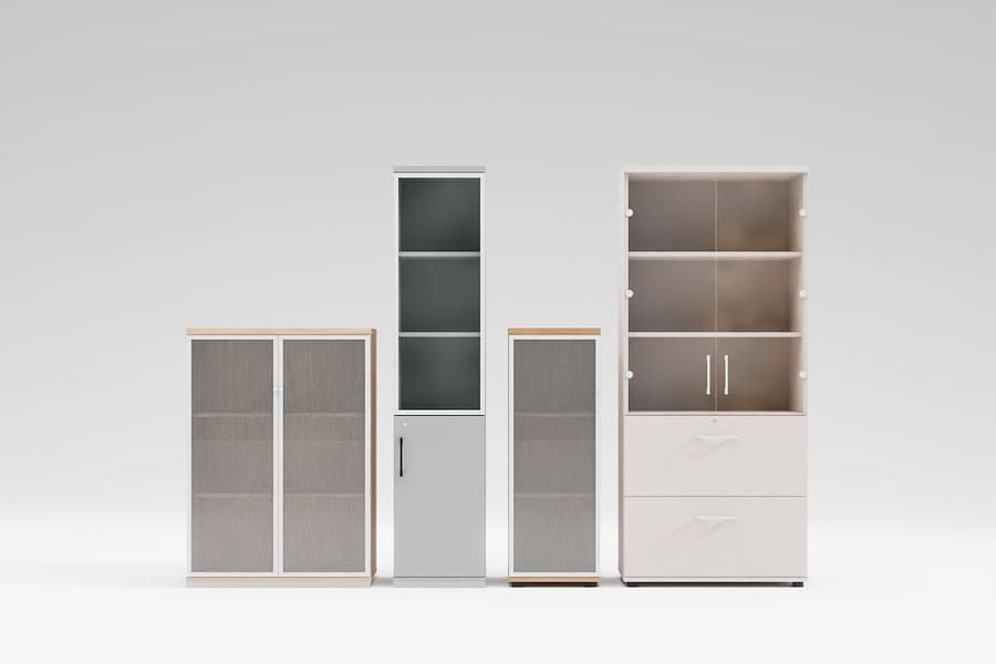 Standard – 3 niveaux — Vitrine porte vitrée