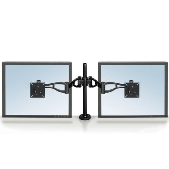 Bras porte-écran double ergonomique pour bureau