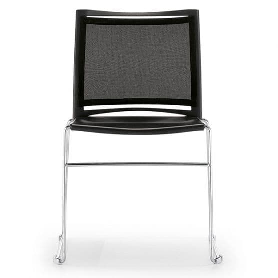 Chaise piètement traineau dossier résille Jill