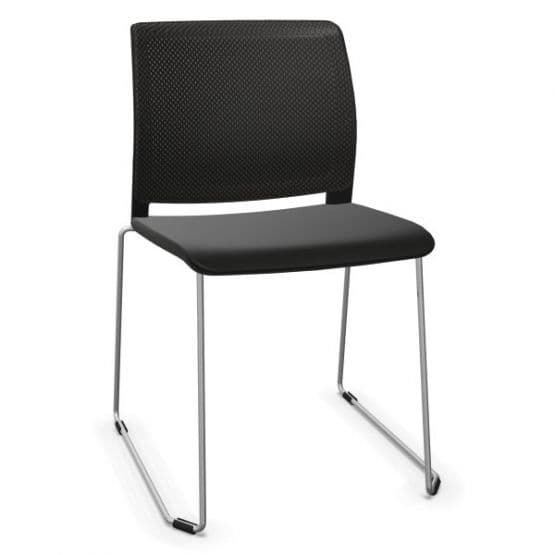 Chaise piètement traineau Adela résille