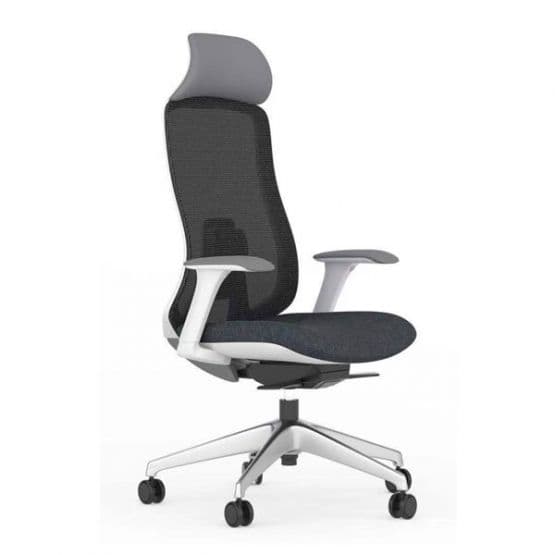 Fauteuil synchrone en maille et tissu Fedo Blanc
