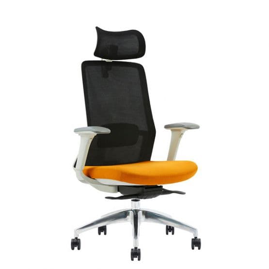 Chaise ergonomique blanche avec têtière Polar