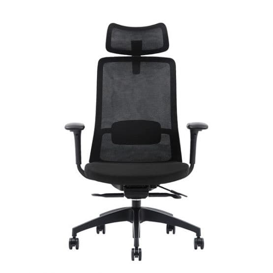 Chaise ergonomique noire avec têtière Polar