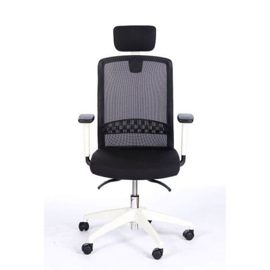Fauteuil ergonomique blanc avec têtière Scott