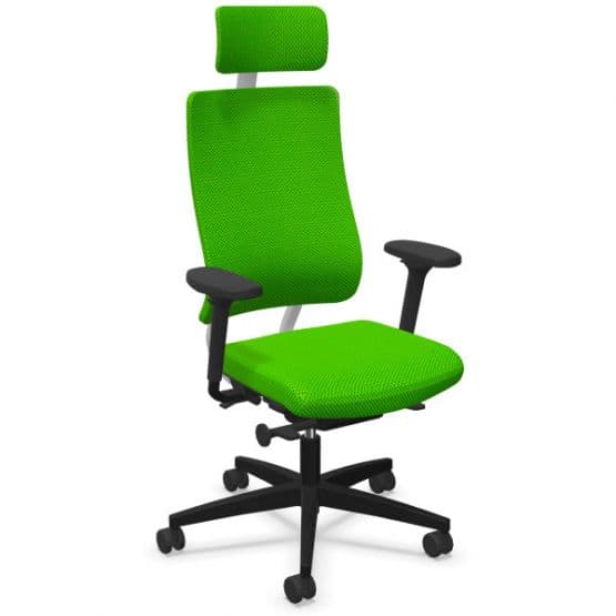 Fauteuil de bureau NPR Newback blanc avec têtière