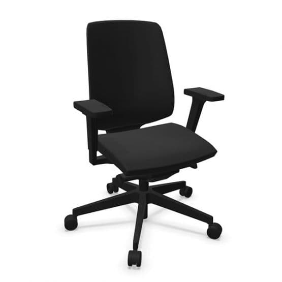 Chaise ergonomique noire tapissée LightUp