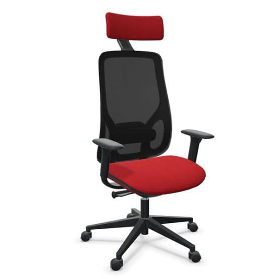 Fauteuil Eman noir résille avec têtière
