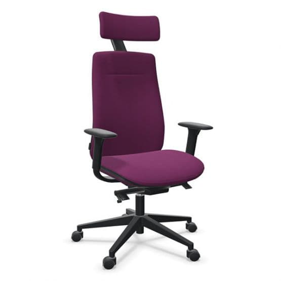 Fauteuil Eman noir tapissé avec têtière