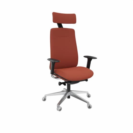 Fauteuil direction Eman noir tapissé avec têtière