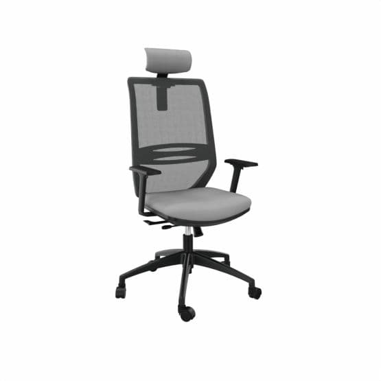 Fauteuil de bureau accoudoirs 1D avec têtière Tecsy