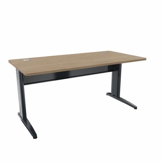 Bureau droit 160 x 80 cm avec passe-câbles et voile de fond Corial