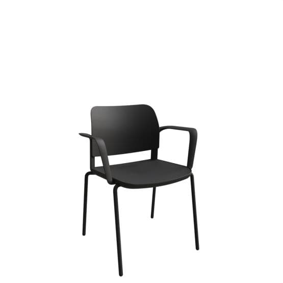 Fauteuil 4 pieds assise et dossier polypropylène avec accoudoirs Adio