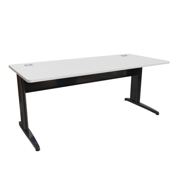Bureau droit 180 x 80 cm avec passe-câbles et voile de fond Corial