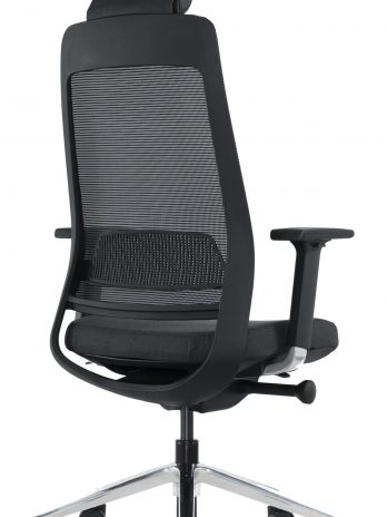 Fauteuil de bureau Fairfax noir réf. 7392 | Dossier filet – Têtière & support lombaire réglables – Confort 8h/jour – Sitek