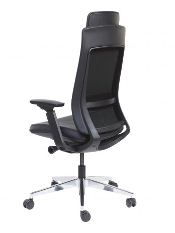 Siège synchrone ergonomique Alexander réf. 7655 | Imitation cuir noir têtière réglable soutien lombaire – Confort 8h/jour – Sitek