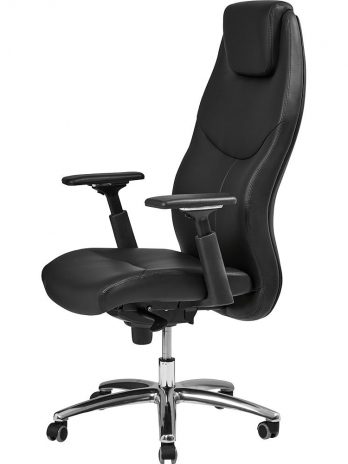 Fauteuil président synchrone Alvin réf. 8210 | Imitation cuir noir – Confort 8h/jour – Sitek