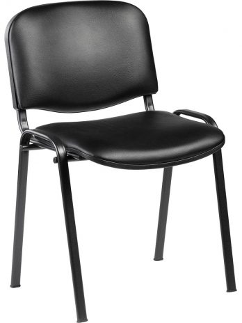 Chaise multi-usages Claudia skaï réf. 3012 | Revêtement skaï noir – Ergonomie 8h/jour – Sitek