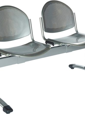Banc d'accueil 2 places Poutre Estelle réf. 3392 | Métal perforé – Confort 8h/jour – Sitek
