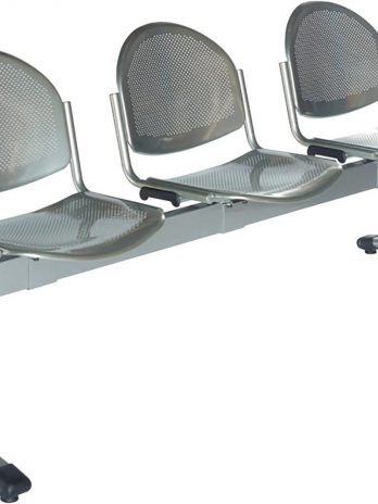 Banc d'accueil Poutre Estelle 4 places réf. 3394 | Métal perforé – Confort 8h/jour – Sitek
