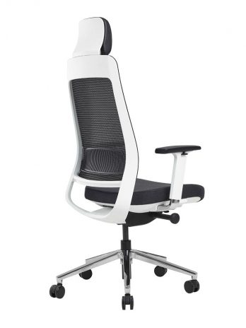 Fauteuil de bureau synchrone Fairfax réf. 7390 | Tissu Mesh noir, têtière réglable, support lombaire – Confort 8h/jour – Sitek