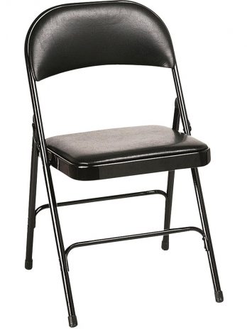 Chaise pliante accrochable Laurie réf. 3372 | Assise en vinyl noir – Confort 8h/jour – Sitek