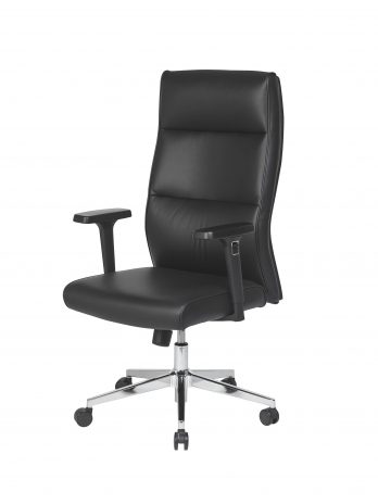 Fauteuil président basculant Winston réf. 8250 | Imitation cuir noir – Confort 8h/jour – Sitek