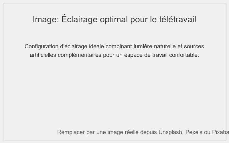 Exemple d'éclairage optimal pour le télétravail