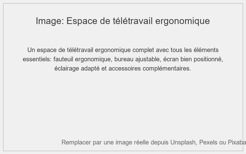 Exemple d'un espace de télétravail ergonomique bien aménagé