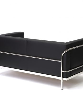 Canapé accueil 2 places Soft-2P cuir noir – bureau – ACT