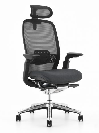 Fauteuil de bureau synchrone Iris-A tissu noir – bureau – ACT