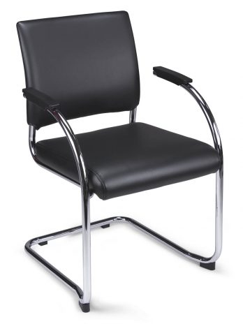 Fauteuil visiteur Cleo PU façon cuir noir – bureau – ACT