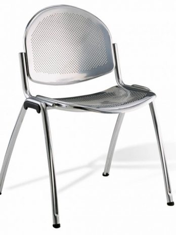 Chaise accueil Diam-M métal perforé gris alu – polyvalente – ACT