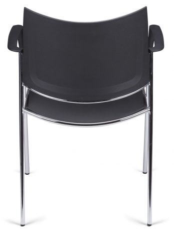 Fauteuil visiteur Ella polypro noir – bureau – ACT