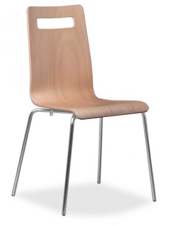 Chaise accueil Fima hêtre naturel – design contemporain – ACT