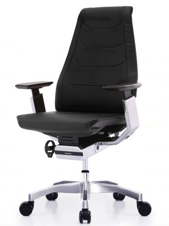 Fauteuil de bureau synchrone Geny-c cuir fleur noir – bureau – ACT