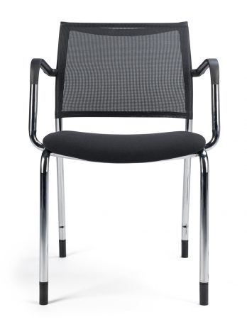 Fauteuil d'accueil Surf-PA tissu noir – polyvalent – ACT