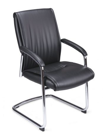 Fauteuil visiteur Waly tissu PU noir – bureau – ACT