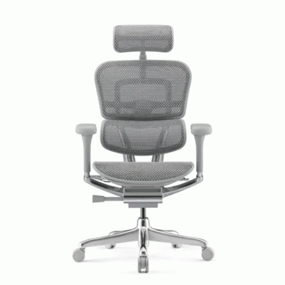 Fauteuil de bureau ergonomique en maille grise – Tech Ergohuman – accoudoirs 5D – 24/24 – Image 3