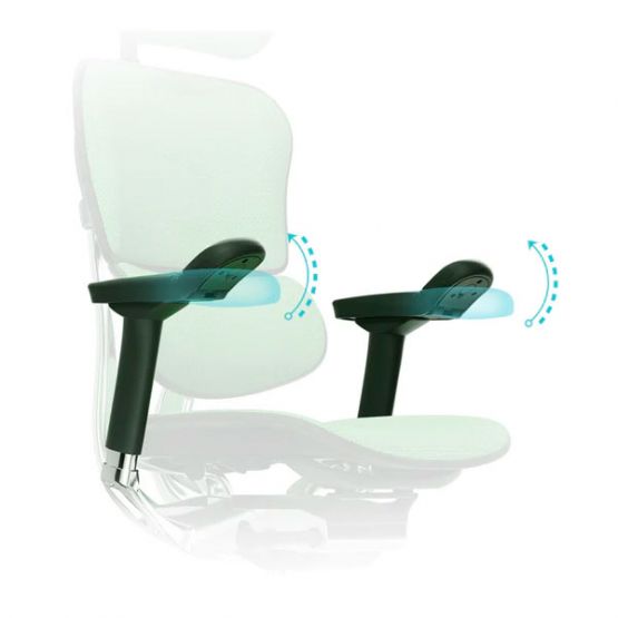 Fauteuil de bureau ergonomique en maille grise – Tech Ergohuman – accoudoirs 5D – 24/24 – Image 5